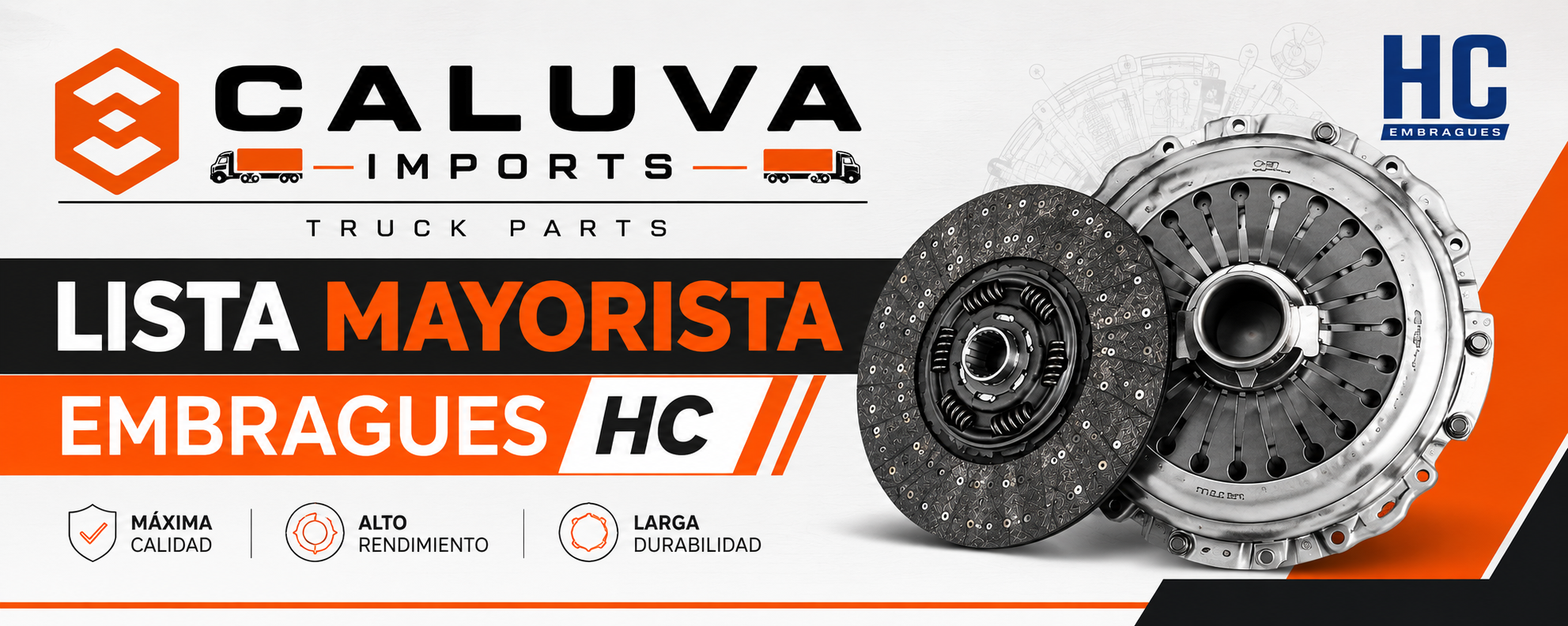 Lista mayorista de embragues HC distribuida por CALUVA